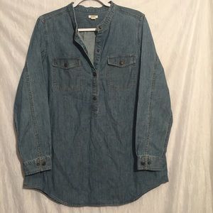 Fossil long lightweight denim tunic large